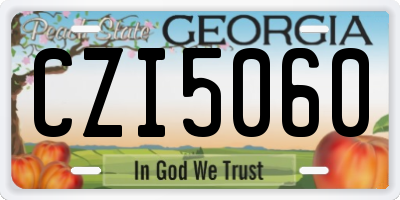 GA license plate CZI5060