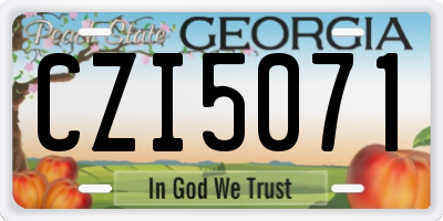 GA license plate CZI5071