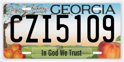 GA license plate CZI5109