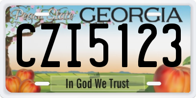 GA license plate CZI5123