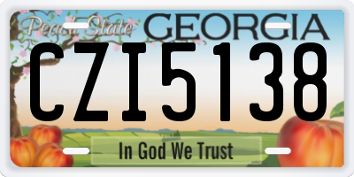 GA license plate CZI5138