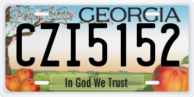 GA license plate CZI5152