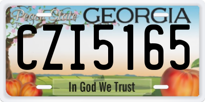 GA license plate CZI5165