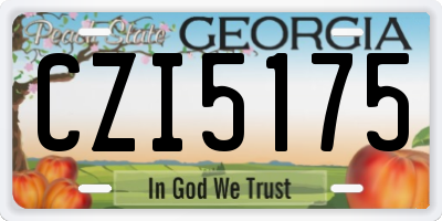 GA license plate CZI5175
