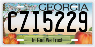 GA license plate CZI5229