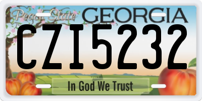 GA license plate CZI5232