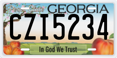 GA license plate CZI5234