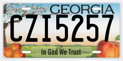 GA license plate CZI5257