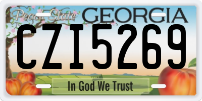 GA license plate CZI5269