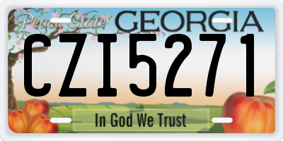 GA license plate CZI5271