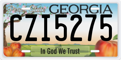 GA license plate CZI5275