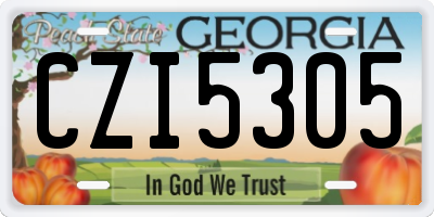 GA license plate CZI5305