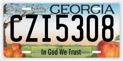 GA license plate CZI5308