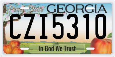 GA license plate CZI5310