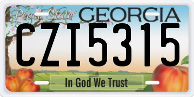 GA license plate CZI5315
