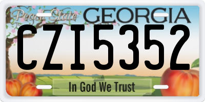GA license plate CZI5352
