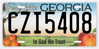GA license plate CZI5408
