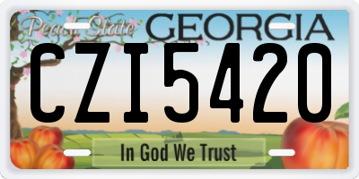 GA license plate CZI5420