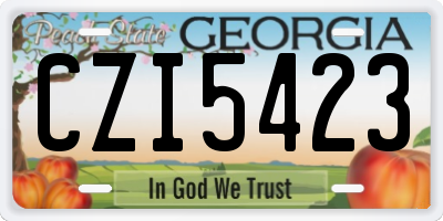 GA license plate CZI5423
