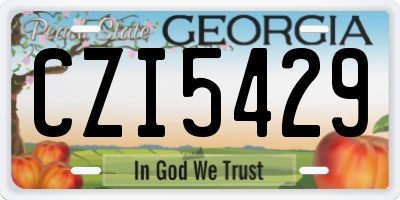 GA license plate CZI5429