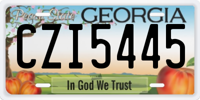 GA license plate CZI5445