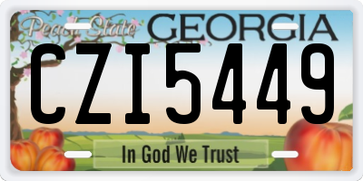 GA license plate CZI5449