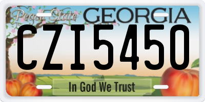 GA license plate CZI5450