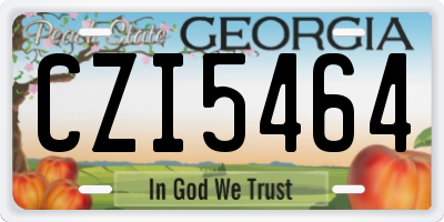 GA license plate CZI5464