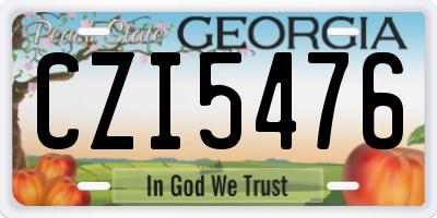 GA license plate CZI5476
