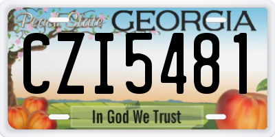 GA license plate CZI5481