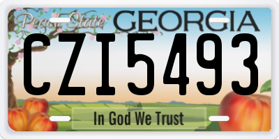 GA license plate CZI5493