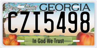 GA license plate CZI5498