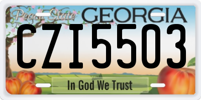 GA license plate CZI5503