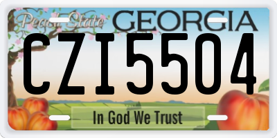 GA license plate CZI5504