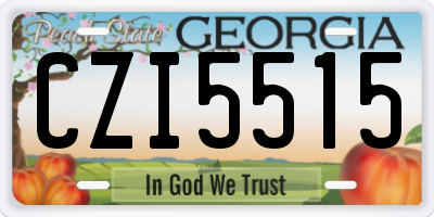 GA license plate CZI5515