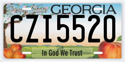 GA license plate CZI5520
