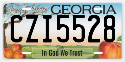 GA license plate CZI5528
