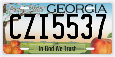GA license plate CZI5537