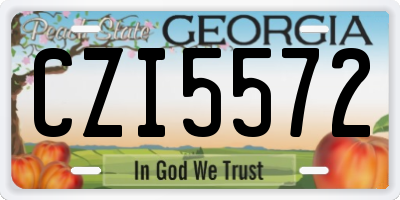 GA license plate CZI5572