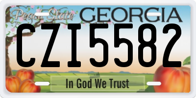 GA license plate CZI5582