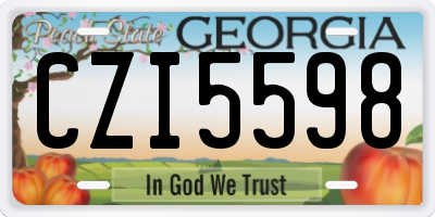 GA license plate CZI5598