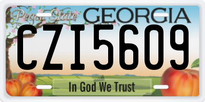 GA license plate CZI5609