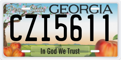 GA license plate CZI5611