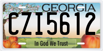 GA license plate CZI5612