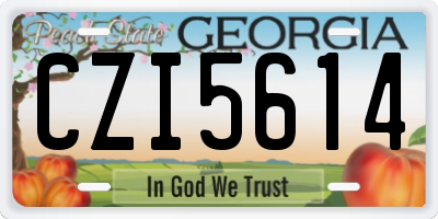 GA license plate CZI5614