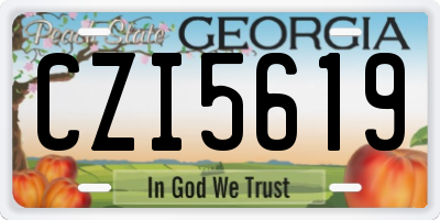 GA license plate CZI5619
