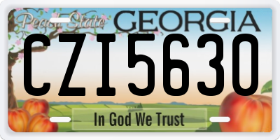 GA license plate CZI5630