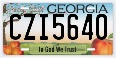 GA license plate CZI5640
