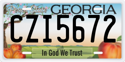 GA license plate CZI5672