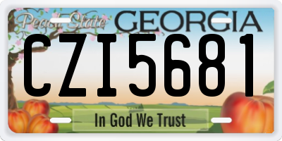 GA license plate CZI5681